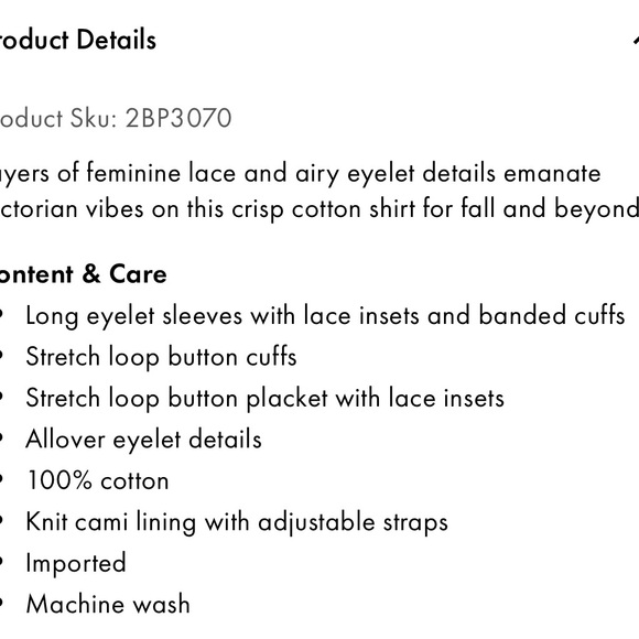 Lace Inset Eyelet Shirt
Dusty Rose - Picture 3 of 6